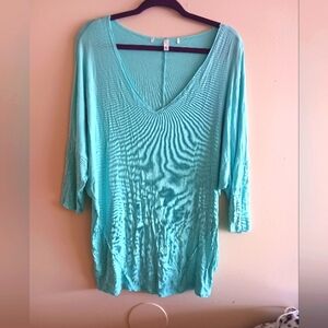 Victoria's Secret knit Dorman sleeve sky blue tee
